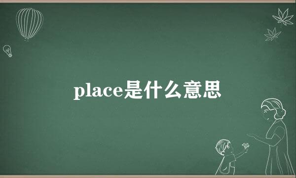 place是什么意思
