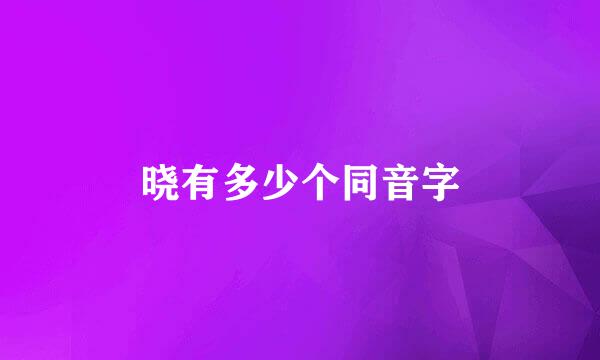 晓有多少个同音字