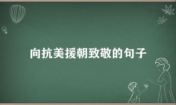 向抗美援朝致敬的句子