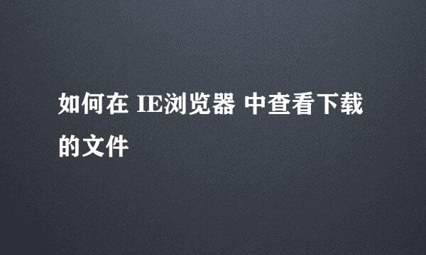 如何在 IE浏览器 中查看下载的文件