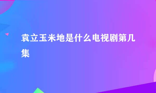 袁立玉米地是什么电视剧第几集