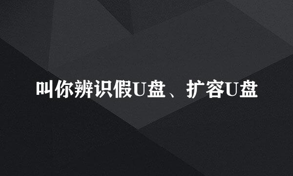 叫你辨识假U盘、扩容U盘
