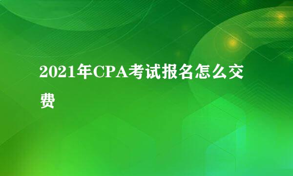 2021年CPA考试报名怎么交费