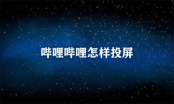 哔哩哔哩怎样投屏