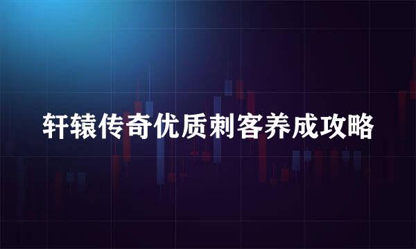 轩辕传奇优质刺客养成攻略