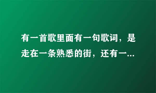 有一首歌里面有一句歌词，是走在一条熟悉的街，还有一句是什么想你的夜，有知道这首歌的名字吗