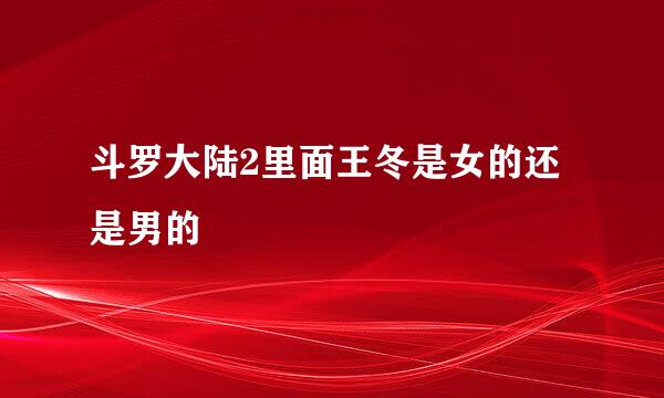 斗罗大陆2里面王冬是女的还是男的