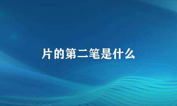 片的第二笔是什么