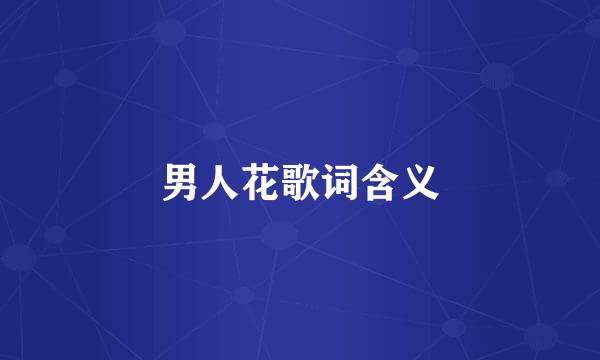 男人花歌词含义
