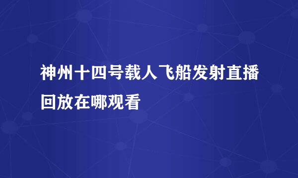 神州十四号载人飞船发射直播回放在哪观看