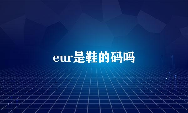 eur是鞋的码吗