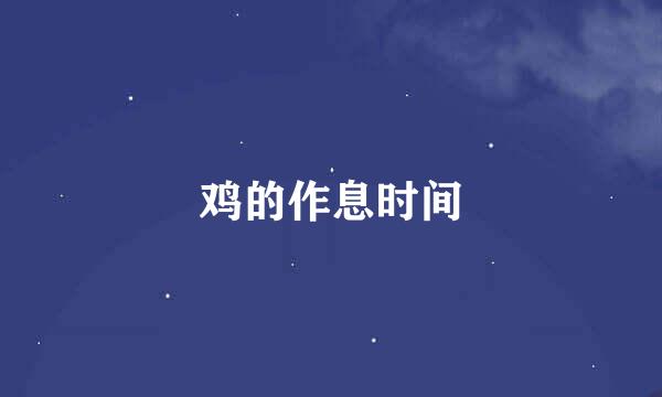 鸡的作息时间