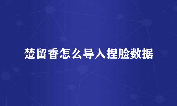 楚留香怎么导入捏脸数据