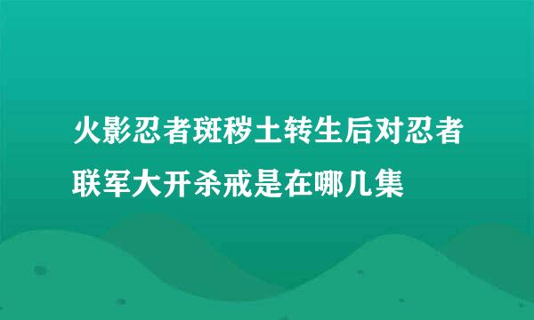 火影忍者斑秽土转生后对忍者联军大开杀戒是在哪几集