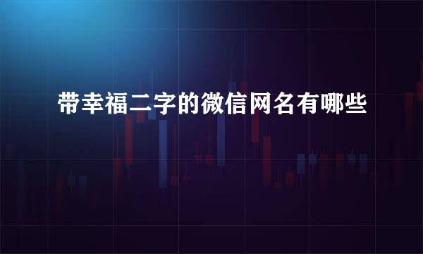 带幸福二字的微信网名有哪些