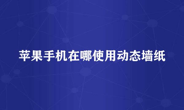 苹果手机在哪使用动态墙纸