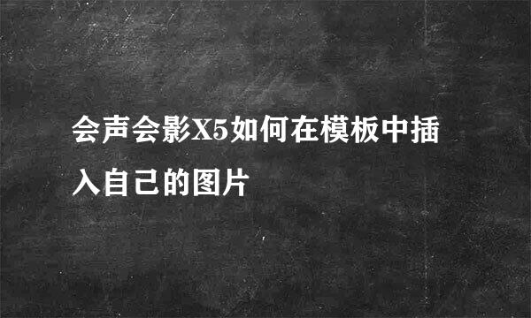 会声会影X5如何在模板中插入自己的图片