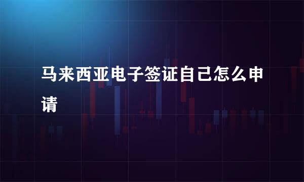 马来西亚电子签证自己怎么申请