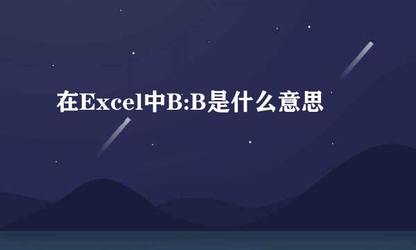 在Excel中B:B是什么意思