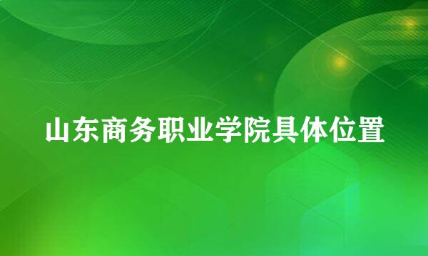 山东商务职业学院具体位置
