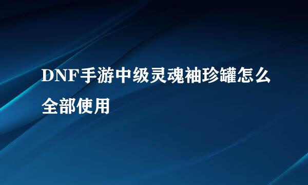 DNF手游中级灵魂袖珍罐怎么全部使用