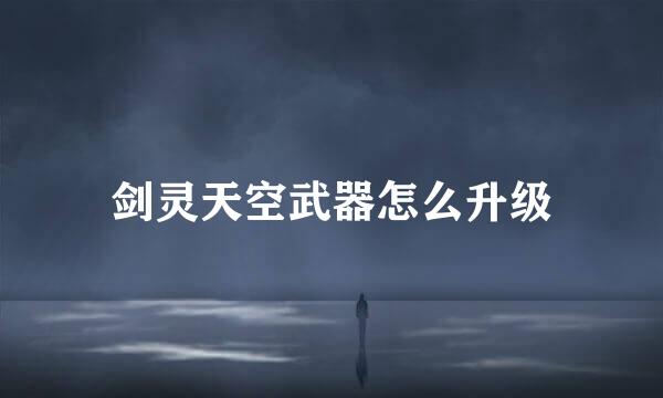 剑灵天空武器怎么升级