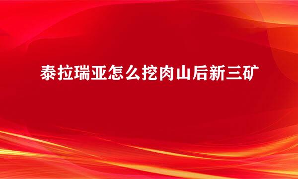 泰拉瑞亚怎么挖肉山后新三矿