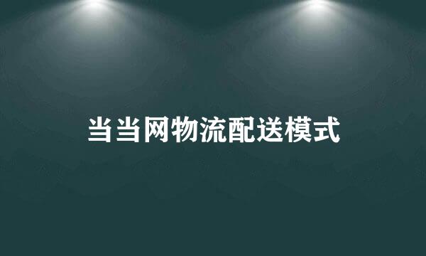 当当网物流配送模式