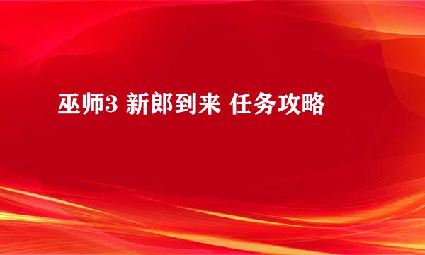 巫师3 新郎到来 任务攻略