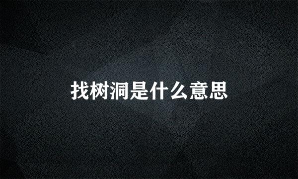 找树洞是什么意思