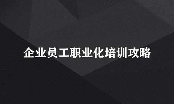 企业员工职业化培训攻略
