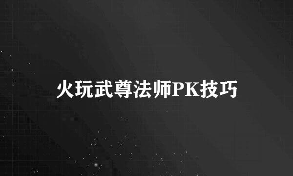 火玩武尊法师PK技巧
