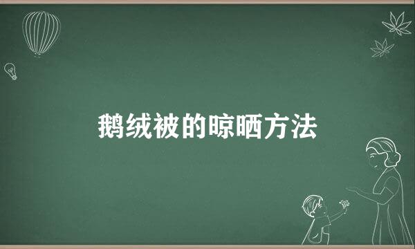 鹅绒被的晾晒方法