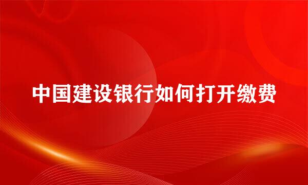 中国建设银行如何打开缴费