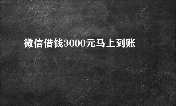 微信借钱3000元马上到账
