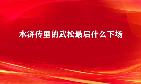 水浒传里的武松最后什么下场