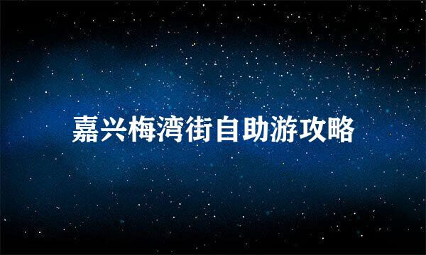 嘉兴梅湾街自助游攻略
