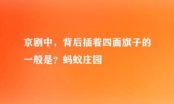 京剧中，背后插着四面旗子的一般是？蚂蚁庄园