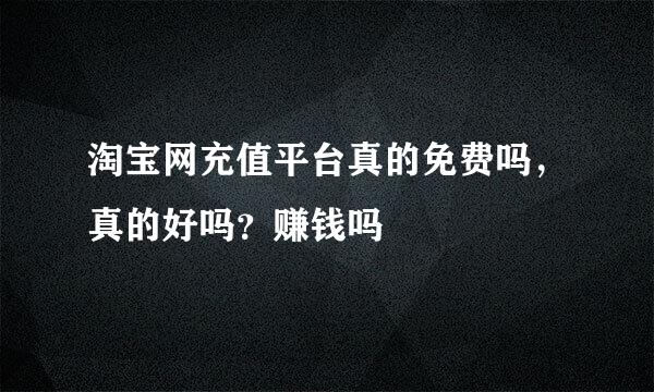 淘宝网充值平台真的免费吗，真的好吗？赚钱吗