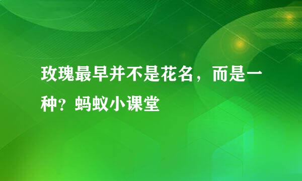 玫瑰最早并不是花名，而是一种？蚂蚁小课堂
