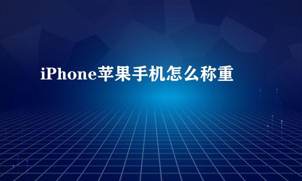 iPhone苹果手机怎么称重