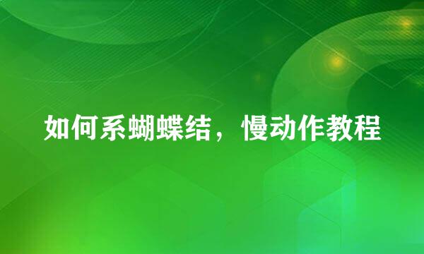 如何系蝴蝶结，慢动作教程