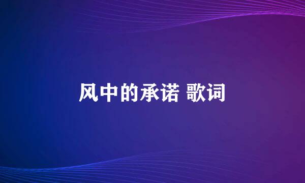 风中的承诺 歌词