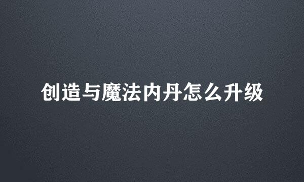 创造与魔法内丹怎么升级