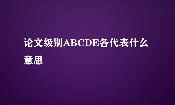 论文级别ABCDE各代表什么意思