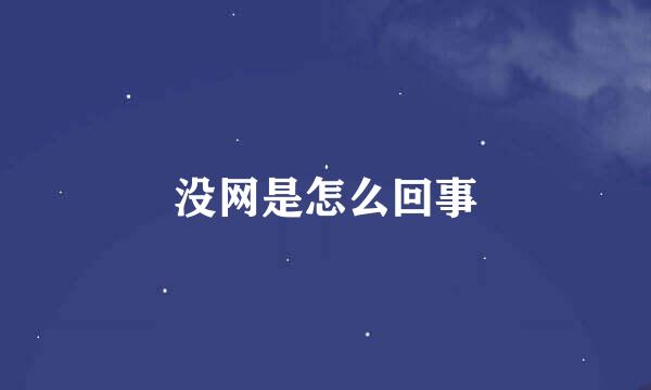 没网是怎么回事