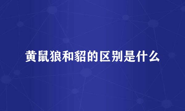 黄鼠狼和貂的区别是什么