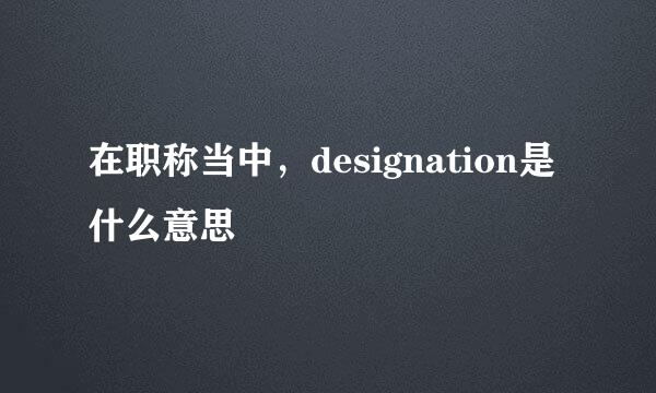 在职称当中，designation是什么意思
