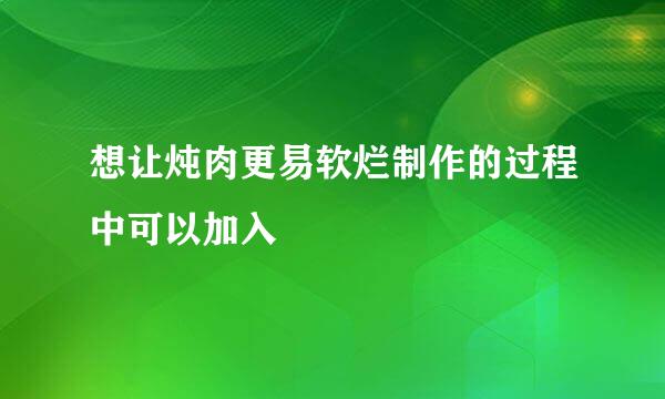 想让炖肉更易软烂制作的过程中可以加入