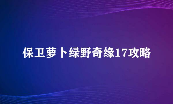 保卫萝卜绿野奇缘17攻略
